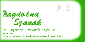 magdolna szamak business card